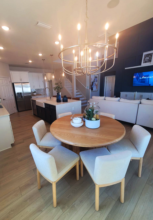 Modern Open Concept with Round Dining Table