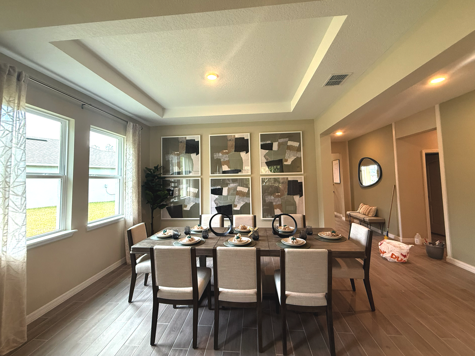 Formal Dining Room with Coffered Ceiling
